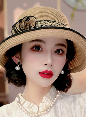 布塔布塔民族风刺绣花爵士帽度假旅游沙滩盆帽女夏季百搭遮阳礼帽