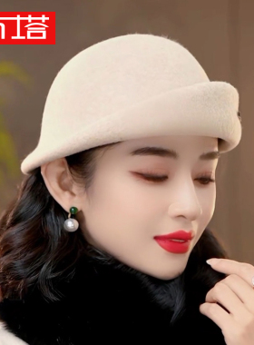 布塔贝雷帽出游优雅女秋冬短檐