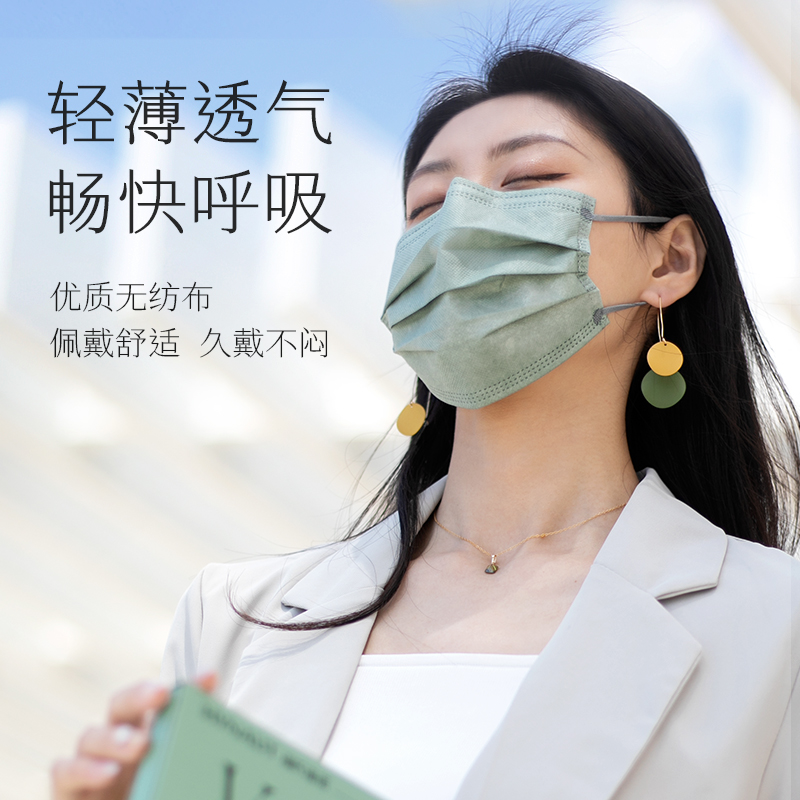 海氏海诺轻奢莫兰迪彩色医用外科口罩一次性医疗男女潮款高颜值 - 图2