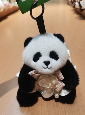成都礼品熊猫花花福宝背包钥匙挂扣仿真公仔玩具熊猫背包挂件