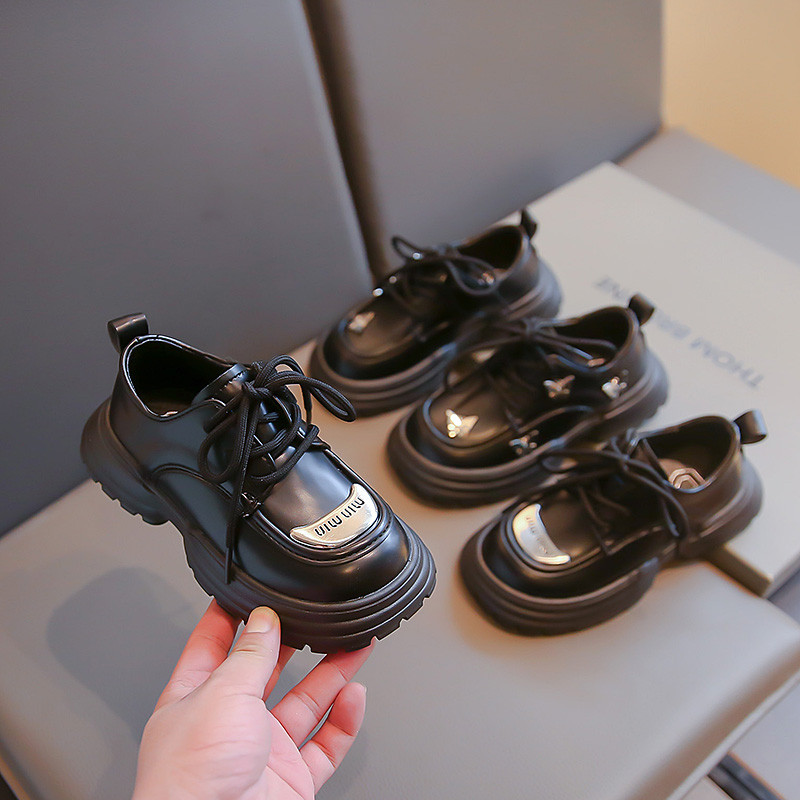 男女童黑色小皮鞋2024春秋新款儿童英伦风休闲单鞋中大童潮乐福鞋,淘宝优惠券,粉丝福利购,淘宝优惠卷