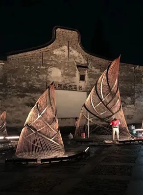 不锈钢镂空竹笋发光雕塑户外公园景区草坪夜景灯光景观装饰品摆件