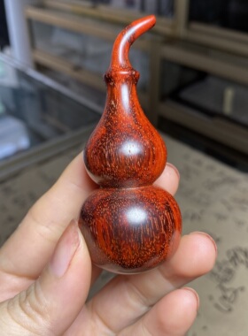 印度小叶紫檀葫芦手把件手捻把玩件文玩木质挂件木雕小摆件