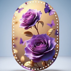 Акриловые / Perspex 15*25厘米椭圆形开孔亚克力底板发泡藤编手提篮子茶盘花篮水晶板