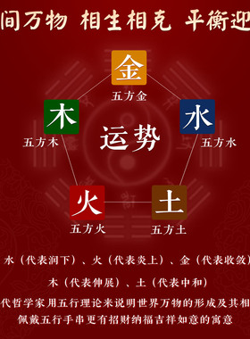 五行手串补缺喜用金木水火土手链