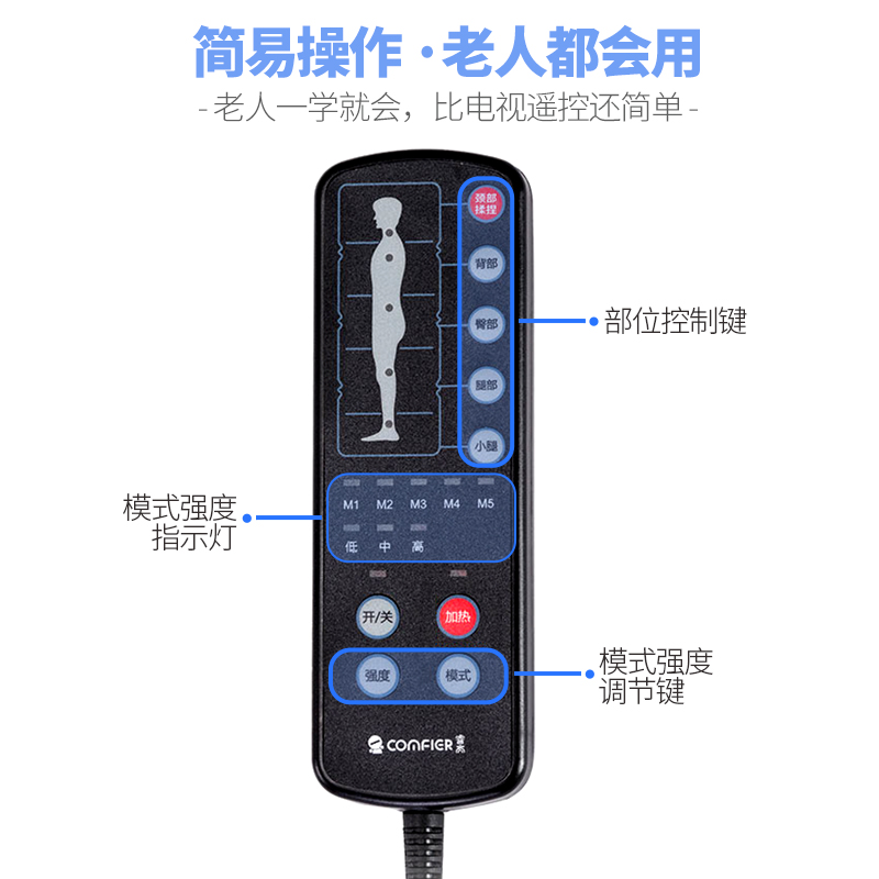 按摩垫平躺毯床垫全身多功能椅垫家用揉捏颈肩背腰部按磨器仪老人-图1