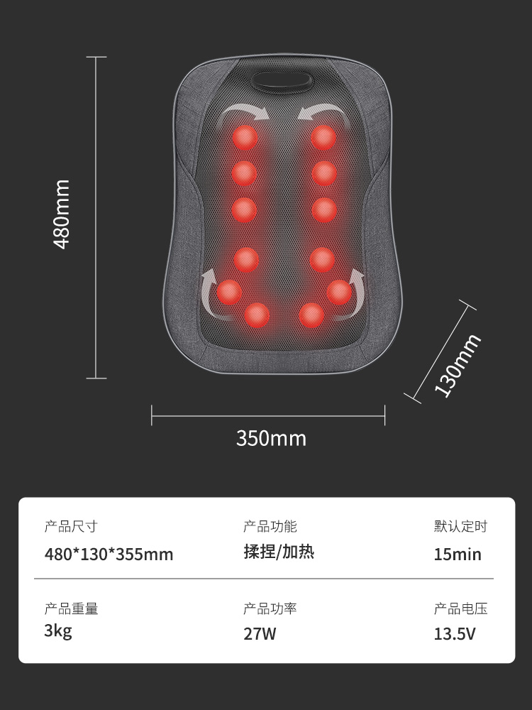 comfier家用按摩器腰背部全自动揉捏仪全身肩颈枕多功能按摩靠垫 - 图1