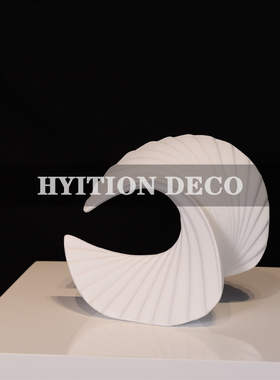 创意海浪几何艺术风书架软装饰品