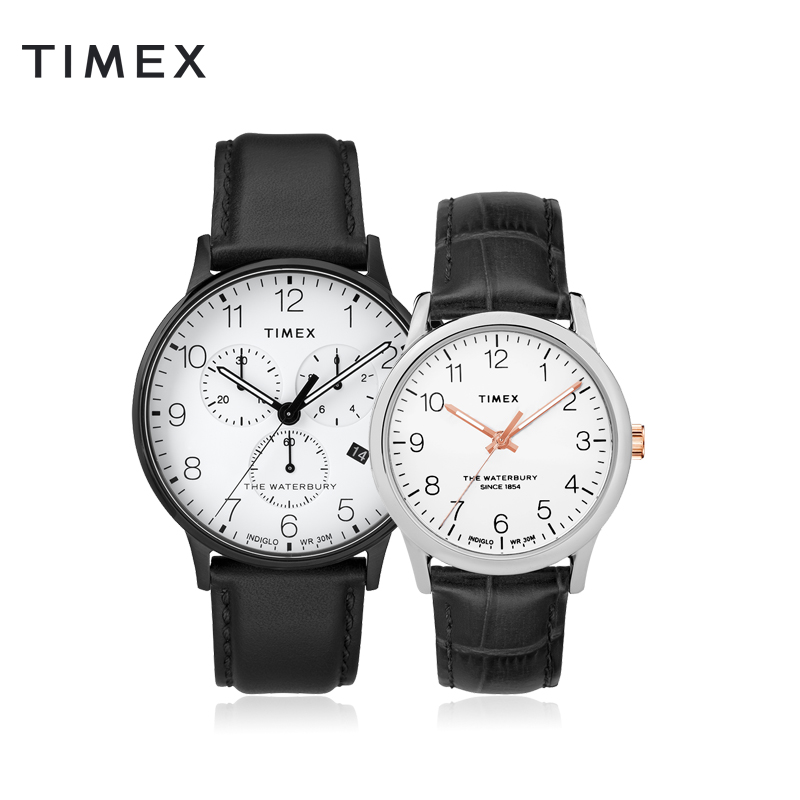 TIMEX天美时美国小众情侣表一对皮带休闲时尚男女对表礼物手表