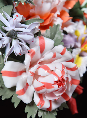 东方陶瓷摆件大厅花篮工艺品