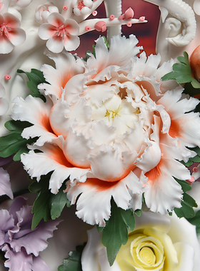 东方德化白瓷丹凤朝阳雕塑艺术品