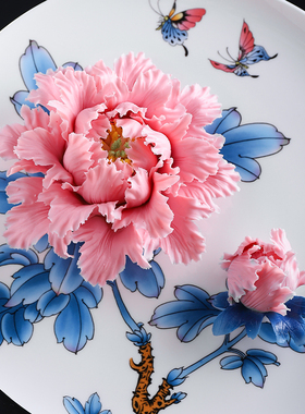 东方泥土陶瓷手工金玉满堂挂盘客厅玄关酒柜博古架书房装饰品摆件