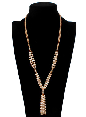 Women's Long Faux Pearl Necklace Vintage Party Sweater Chain