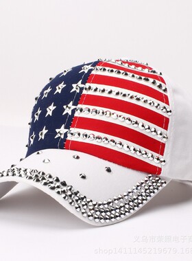 American Flag Rivet baseball cap, Sunshade Hat ,Hip-hop cap