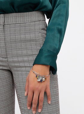 URCHOICE水晶吊坠开口手镯女