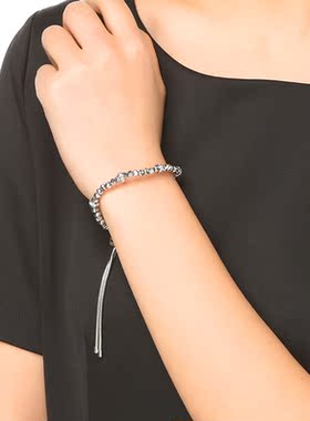 URCHOICE银灰水晶珠可调手链