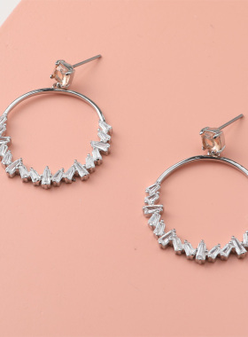 美国水晶锆石耳环项链