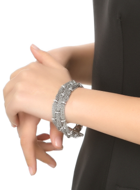 美国多层银色编织链