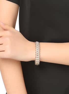 【UR CHOICE】GENUINE●MarchS典雅金复古花丝镂空微镶手镯