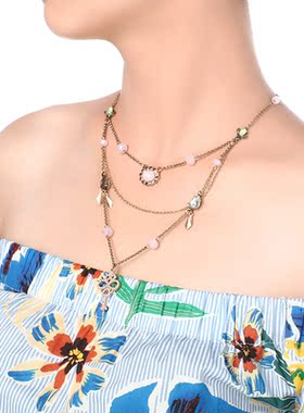 【UR CHOICE】GENUINE●欧美BetJ复古简约钥匙吊坠多层项链