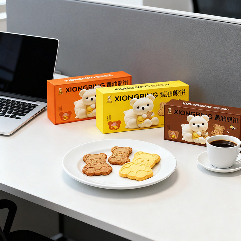 【任选】3卡宾熊黄油熊饼芝士咖啡口味饼干追剧解馋零食下午茶点