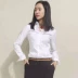 Trang web chính thức của phụ nữ chính hãng mới của phụ nữ mùa thu năm 2021 áo sơ mi trắng mỏng dài tay phụ nữ áo khoác bảo hộ lao động chuyên nghiệp - Áo sơ mi dài tay