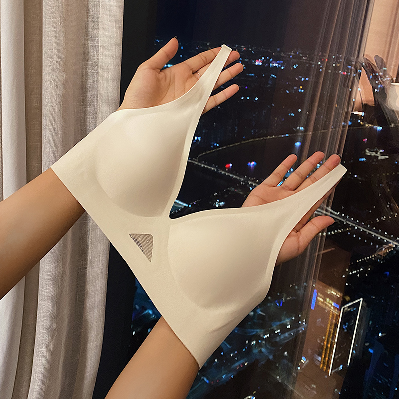 果冻条无痕夏季大胸显小收副乳文胸 祺蕾文胸