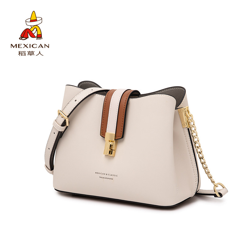 稻草人2020新款潮女洋气水桶包 稻草人优客女士包袋