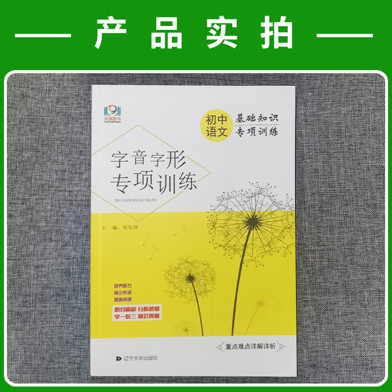 天源图书 初中语文字音字形专项训练 初中语文基础知识专项训练培养能力人教版配套重点难点详解详析针对专项训练快速提升做题能力