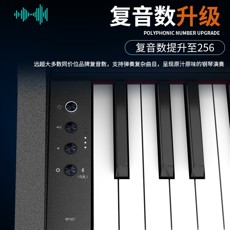 Roland罗兰电钢琴RP107/F107/RP102专业88键智能家用重锤立式电钢-图1