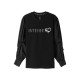 U/TI black street style splicing small diamond long-sleeved T-shirt women's design casual and stylish spring new style