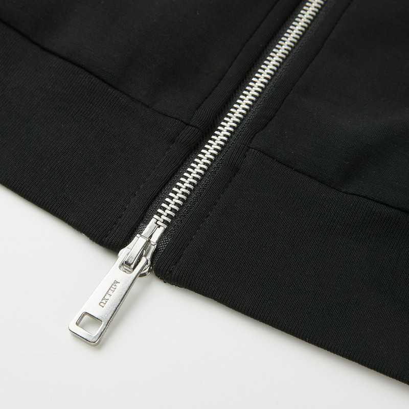 U/TI联名款黑色双拉链字母外套女莫代尔短款卫衣尤缇2025春季新款,淘宝优惠券,粉丝福利购,淘宝优惠卷