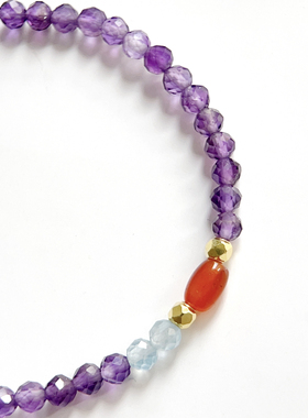 VerGem原创天然紫水晶手串女上岸紫水晶手链小众设计精致显白手串