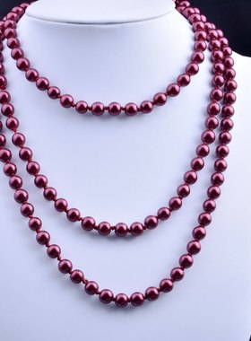 赫本同款复古玻璃仿珍珠项链百搭