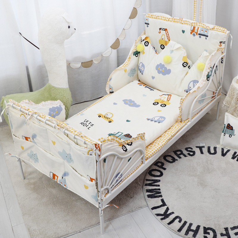 定做宜家米隆床床围IKEA纯棉婴儿童床品宝宝伸缩铁艺防撞床上用品 - 图1