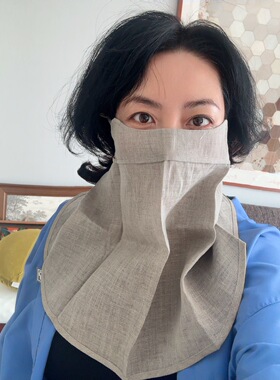 汗麻双雨露麻挂耳透气口罩防晒面罩护颈可调节口罩透气吸汗防风