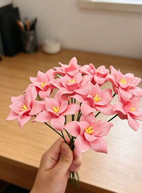 景德镇陶瓷手工小百合花情人节花束送女友闺蜜老婆生日礼物摆件