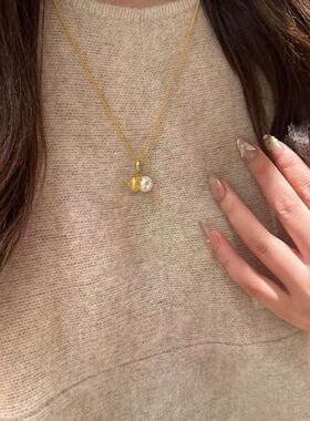 纯银虎眼石红玛瑙拉丝葫芦项链女