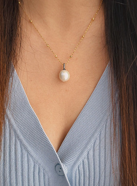 astudio纯银巴洛克珍珠项链银饰