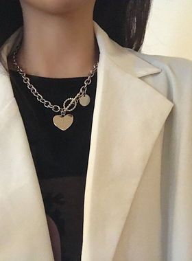 百搭高级感爱心桃项链轻奢小众