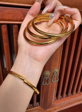 古法传承手镯女越南沙金仿真实心正品镯子久不掉色结婚首饰礼物