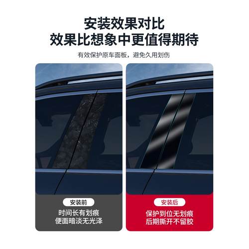 适用问界新M7M8M9中柱保护膜B柱TPU透明贴膜车窗防刮内饰用品配件 - 图0