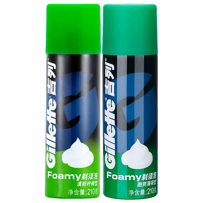 吉列柠檬薄荷210g手动剃须膏剃须刀 鼎佳鑫家居剃须啫喱/剃须膏/剃须泡