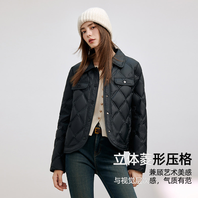 【90安心绒】KBNE短款米色羽绒服女装2025冬季新款小个子轻薄外套,淘宝优惠券,粉丝福利购,淘宝优惠卷