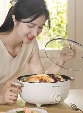 电煮锅家用小电锅多功能蒸煮煎炒煮面小锅宿舍学生锅电热火锅
