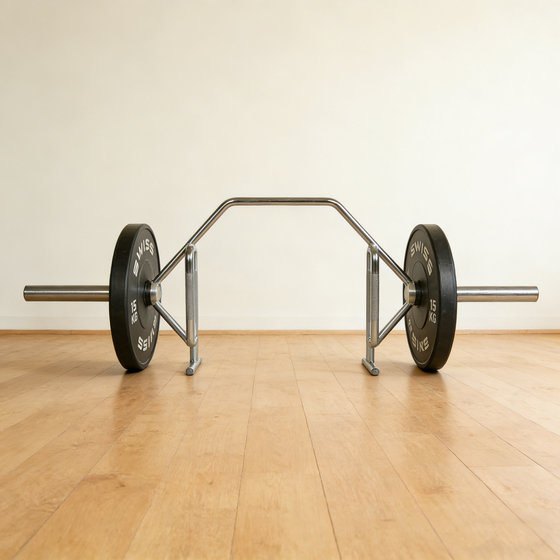Hexagonal electroplated open barbell bar for squats and back training