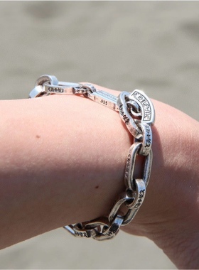 泰银字母OT扣多元素十字架手链男