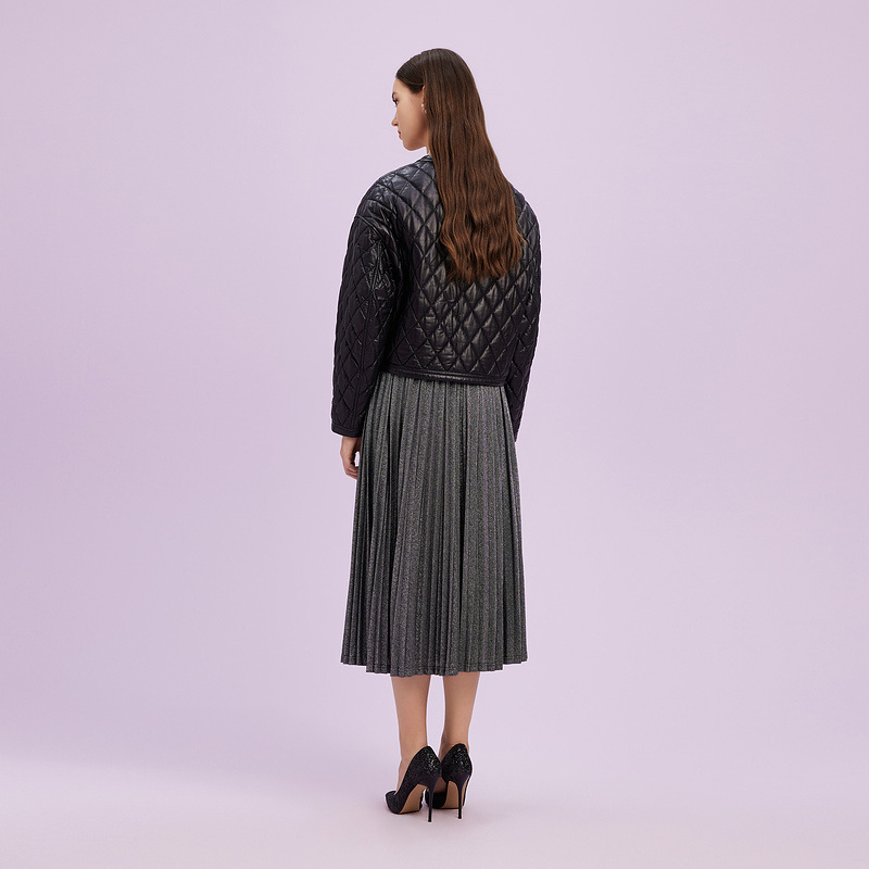 La Koradior拉珂蒂时尚商场同款新款气质高腰百褶长裙中长款a字裙 - 图0