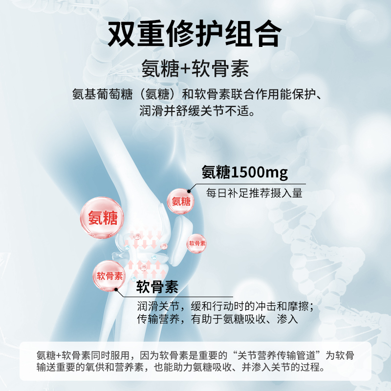 Webber Naturals氨基葡萄糖软骨素添加D3双倍关节氨糖维骨力300粒 - 图1