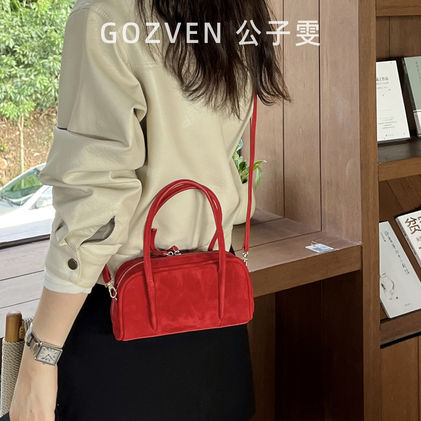 【公子雯】保龄球包包2025秋新款麂皮羊猄绒高级手提斜挎包小方包,淘宝优惠券,粉丝福利购,淘宝优惠卷